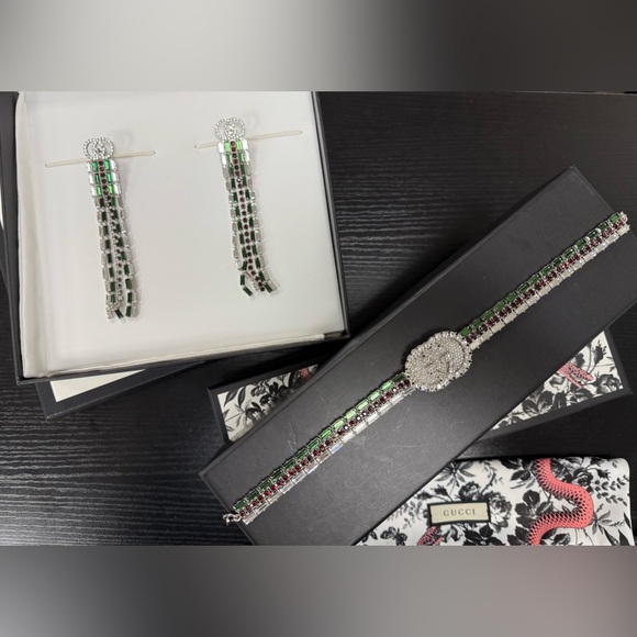 Gucci crystal choker and earrings - Picture 1 of 3
